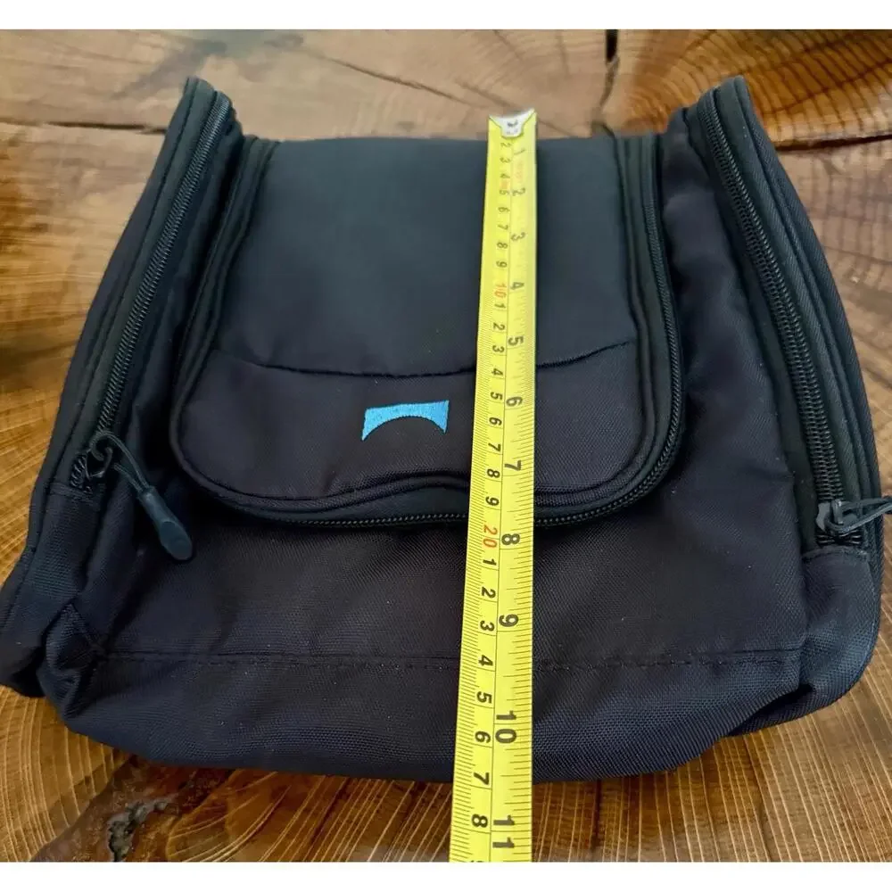 Vintage 1990s Ballistic Nylon Hanging Toiletry Bag Black Travel Organizer